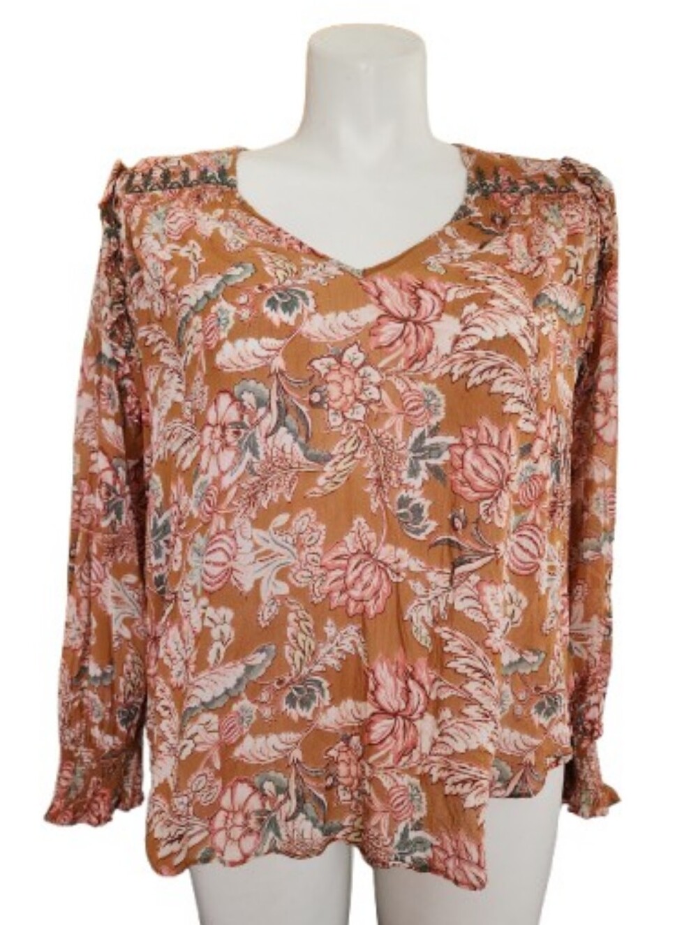 Anthropologie Mina Sheer Peasant Blouse Women's 2X